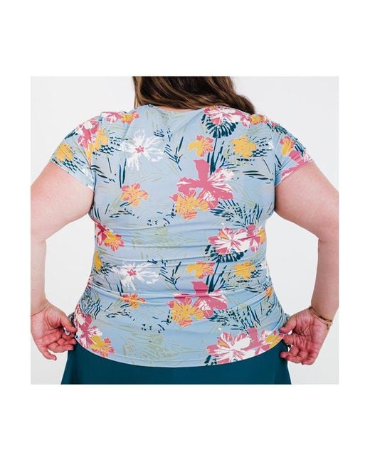 Calypsa Blue Plus Size Adele Swim Top