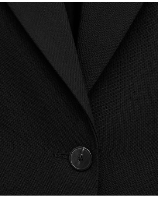 Mango Black Fitted Lyocell Jacket