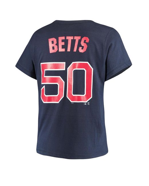 Majestic Blue Mookie Betts Boston Red Sox Team Name Number T-shirt