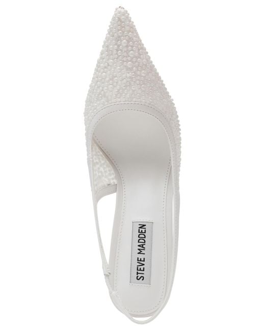 Steve Madden White Reyes Slingback Stiletto Pumps