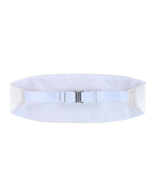 Trafalgar White Sutton Solid Color Silk Cummerbund for men