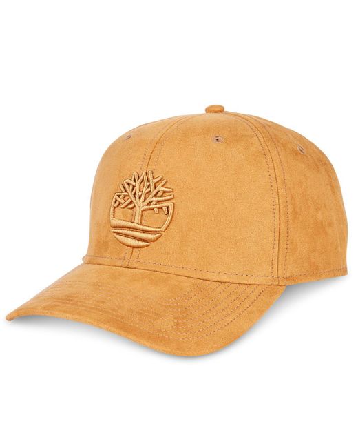 Timberland Orange Men's Faux-suede Baseball Cap for men