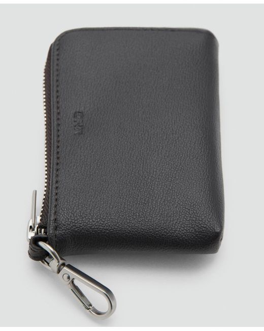Mango Gray Leather Wallet for men