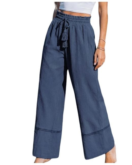 CUPSHE Blue Tranquil Bay Pants