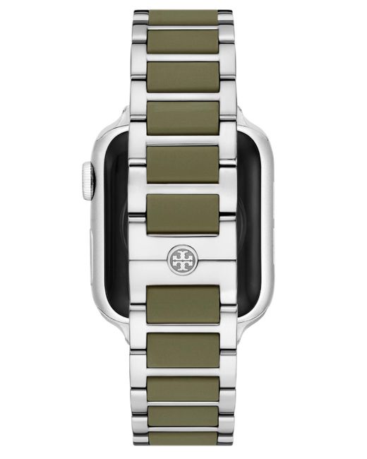 Tory Burch White The Kira Green Silicone & Stainless Steel Bracelet For Apple Watch 38mm-46mm