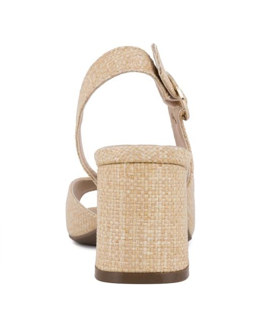 Jones New York Natural Ondree Slingback D'orsay Peep Toe Block Heel Sandals