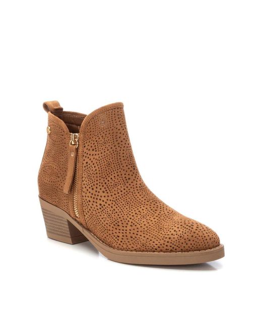 Xti Brown Suede Ankle Booties By