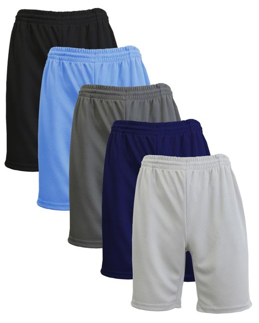 Galaxy By Harvic Blue 5-pack Lightweight Breathable Moisture Wicking Mesh Shorts for men