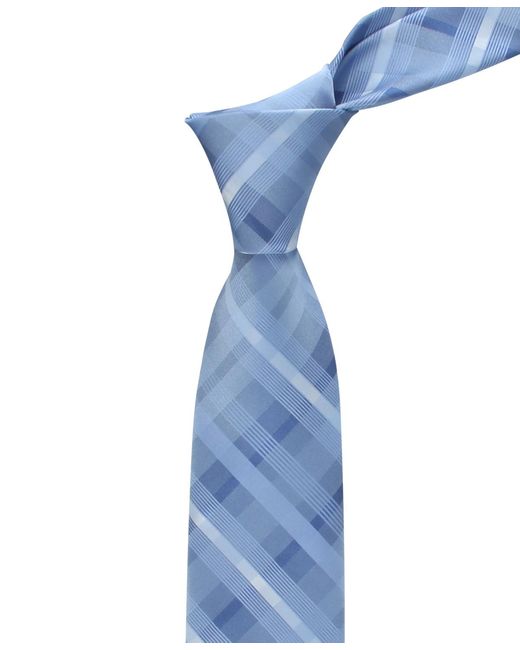 Calvin Klein Blue Drogo Plaid Pattern Tie for men