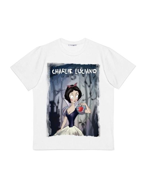 CHARLIE LUCIANO 'snow ' T-shirt in White | Lyst