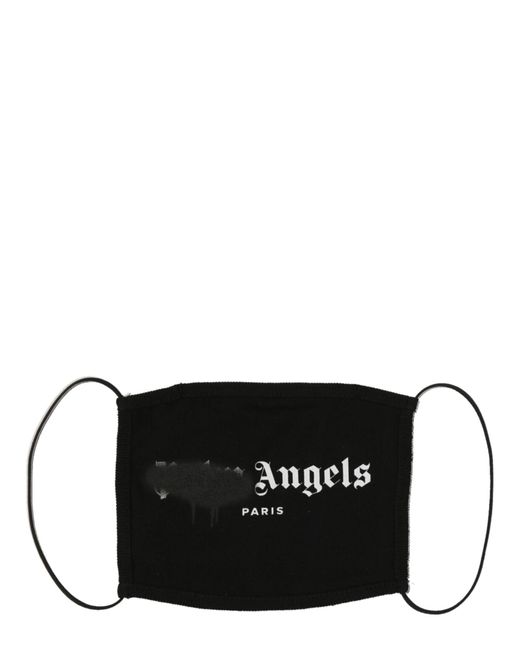 Palm Angels Cotton Paris Sprayed Logo Mask in Black Black (Black) for Men |  Lyst
