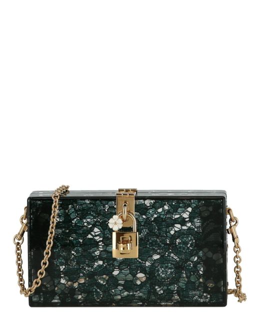 Dolce & Gabbana Synthetic Acrylic Lace Box Clutch in Green Lyst UK