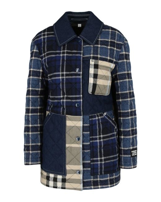 Burberry Dunsby Quilted Flannel Jacket in Blue - Lyst