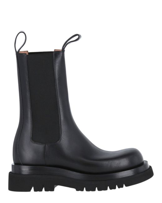 Bottega Veneta Mens Lug Leather Chelsea Boots in Black for Men | Lyst UK