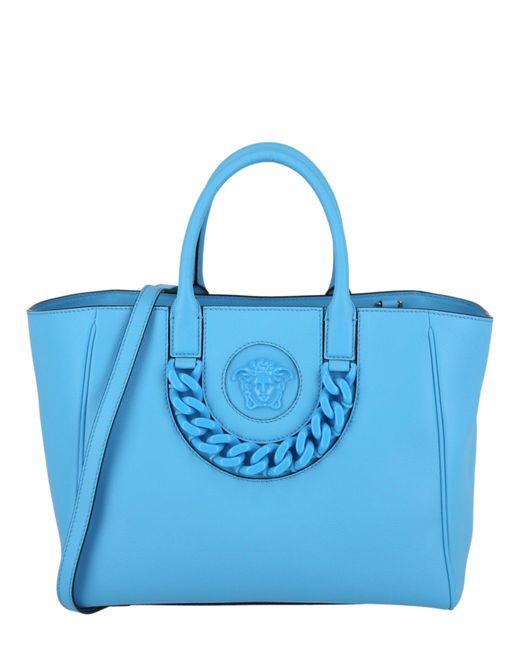 Versace Leather La Medusa Medium Tote Bag in Blue,Gold (Blue) Lyst