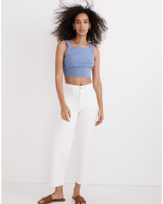 MW Denim The Perfect Vintage Wide-leg Jean In Tile White: Patch Pocket ...