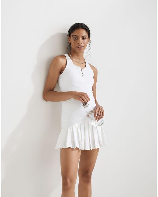 MW White Outdoor Voices Ace Pleated Tennis Dress