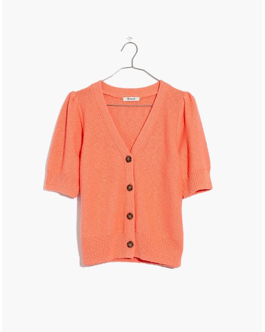 MW Short-sleeve Cardigan Sweater in Orange | Lyst UK