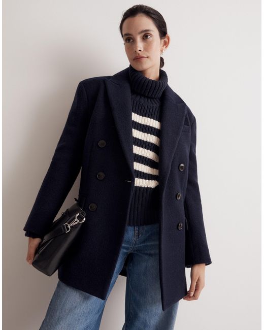 MW Oversized Tuxedo Coat in Blue Lyst
