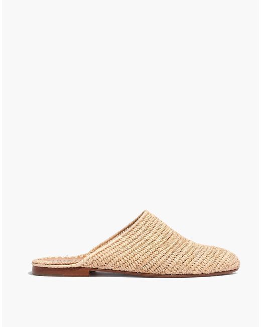 Madewell Leather Artemis Design Co. Raffia Babouche Mules in Natural - Lyst