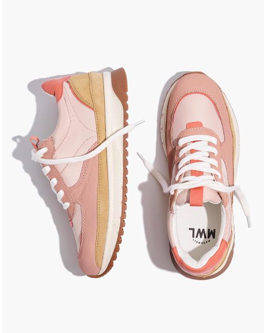 kickoff trainer sneakers in leather and recycled nylon