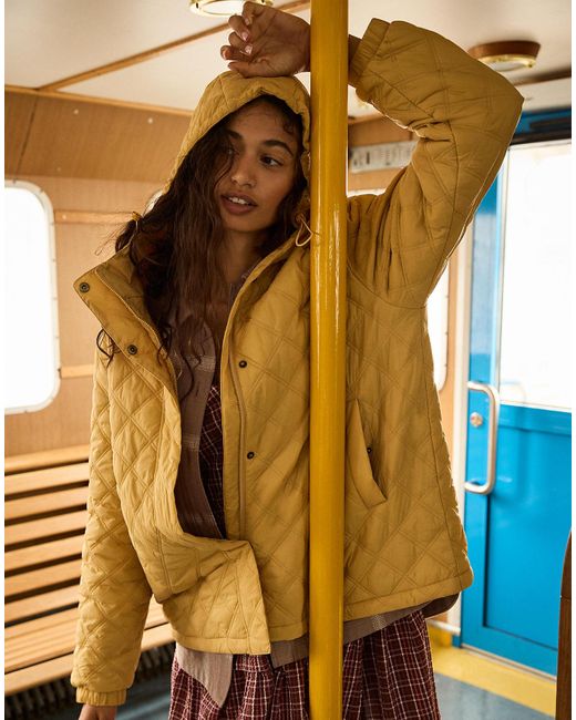 MW Synthetic Airpuff Quilted Packable Puffer Jacket in Yellow | Lyst Canada