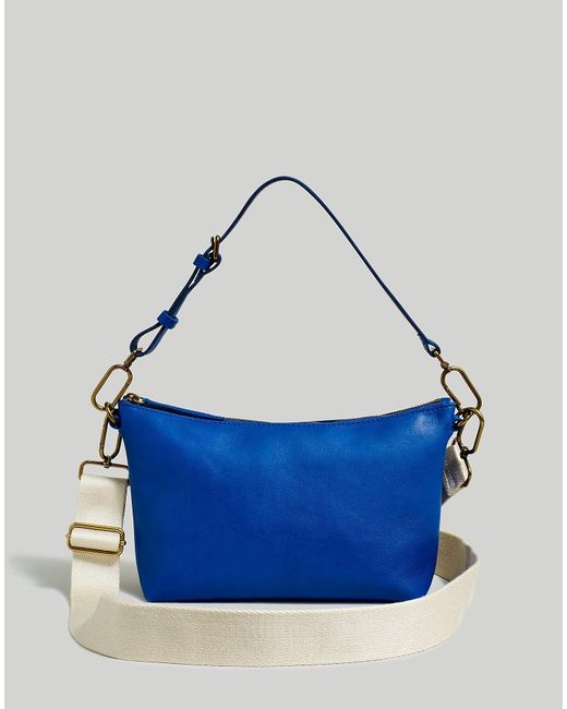 MW Blue The Leather Carabiner Crossbody Sling Bag