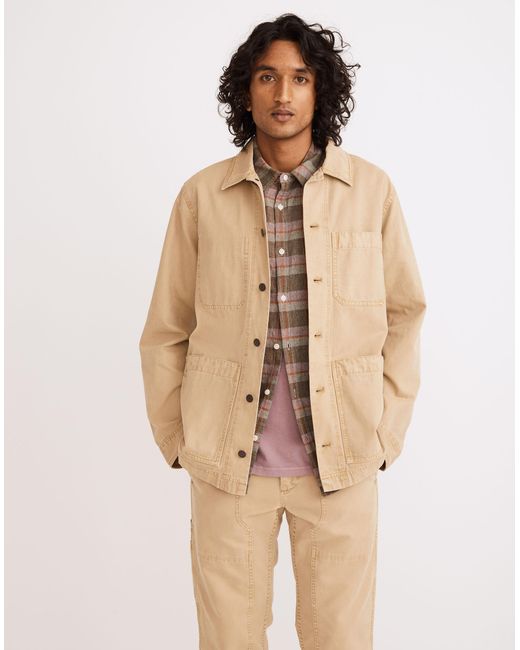 MW Garment-dyed Lightweight Canvas Chore Jacket in Natural for Men | Lyst UK