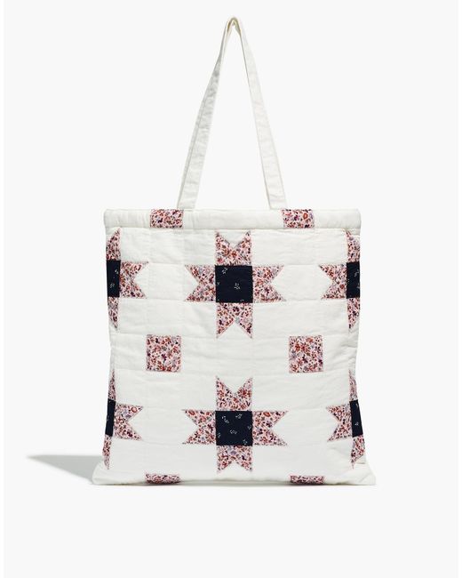 MW White The Patchwork Quilt Tote Bag