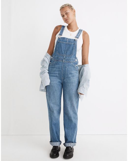MW Cotton Oversized Carpenter Overalls In Ivywood Wash in Blue | Lyst UK