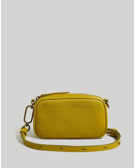 MW Yellow The Leather Carabiner Mini Crossbody Bag