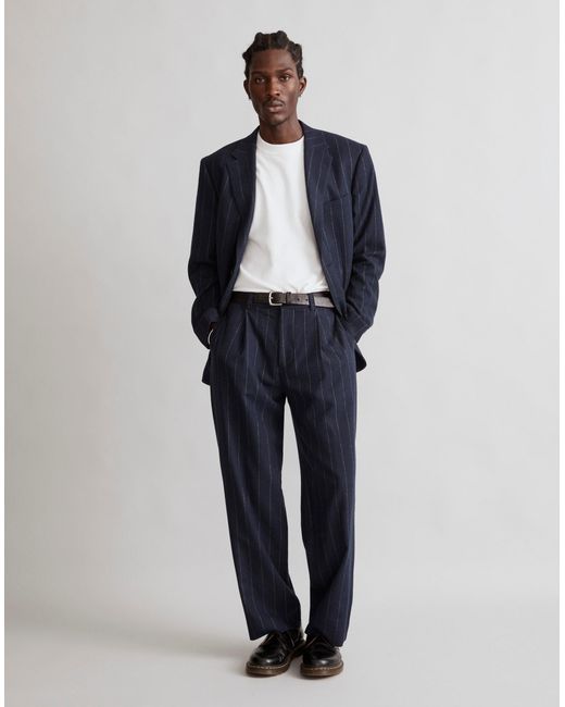 MW Blue The Roebling Pleated Trousers for men
