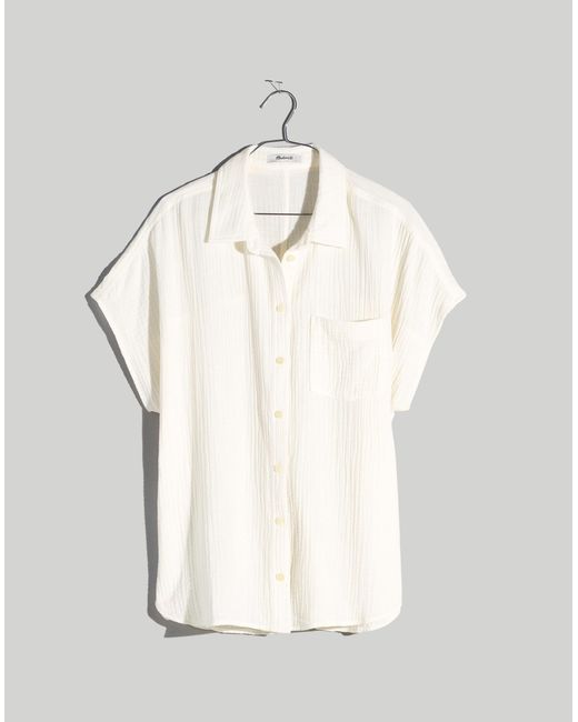 Mittoshop Mineral Wash Gauze Dolman Sleeve Button Down Shirt