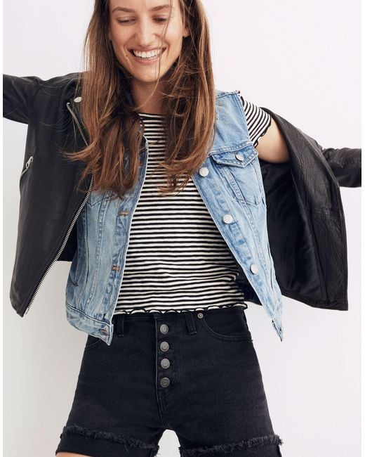 MW Blue High-Rise Denim Boyshorts