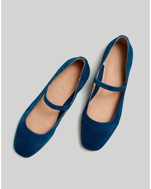 MW Blue The Greta Ballet Flat In Suede