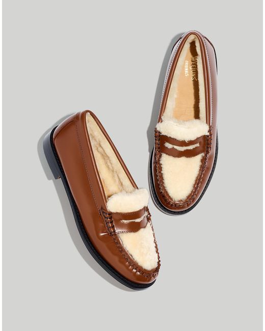 MW White G.h. Bass® Whitney Shearling-lined Penny Loafers