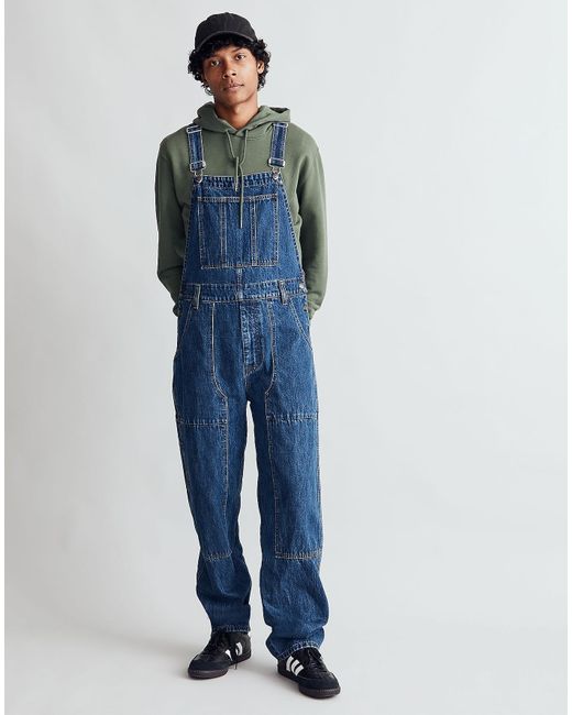 MW Blue Denim Workwear Overalls In Raymont Wash for men
