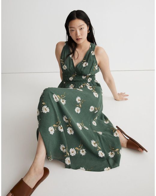 MW Green Sophia Midi Dress In Floating Floral