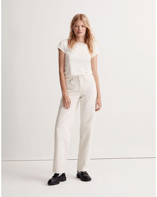 MW Madewell X Donni Low-rise Loose Jeans In Antique Cream in Natural | Lyst