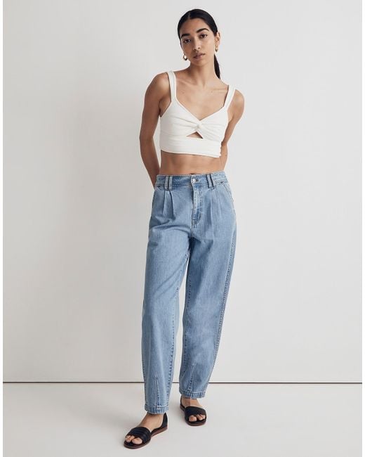 MW Baggy Tapered Jeans In Idarose Wash: Pleated Edition in Blue | Lyst  Canada