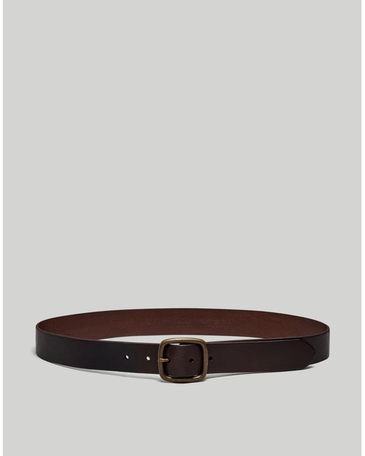 MW Brown Leather Center-Bar Belt for men