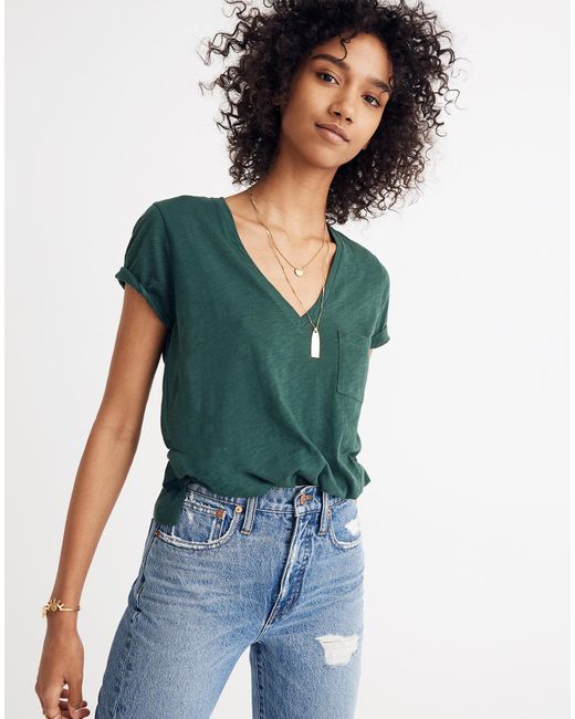 Madewell Whisper Cotton V-neck Pocket T 