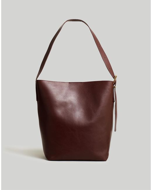 MW Brown The Essential Bucket Tote In Leather