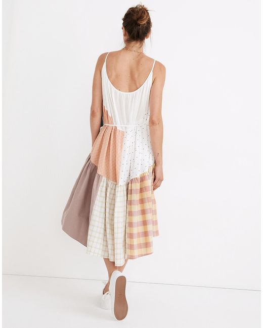 Upcycled Patchwork Wrap Midi Dress 