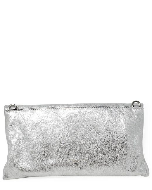 Gianni Chiarini Cherry Leather Foldover Clutch Bag in Metallic | Lyst