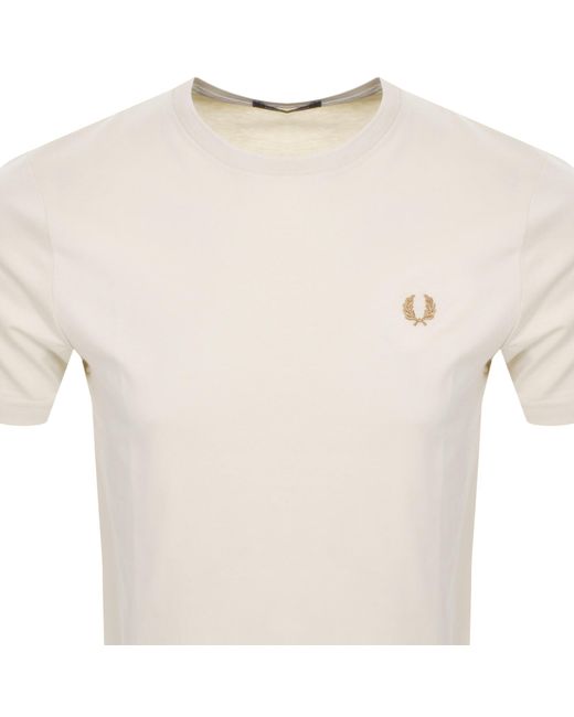 Fred Perry White Crew Neck T Shirt for men
