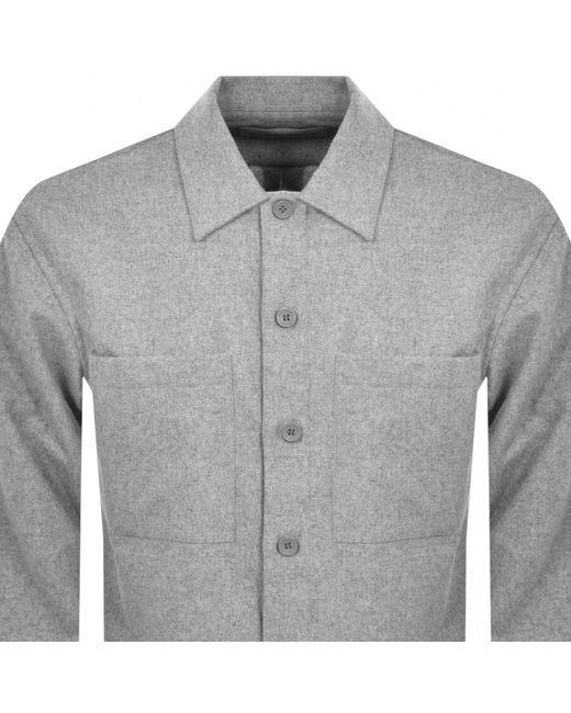 Calvin Klein Gray Wool Blend Overshirt for men