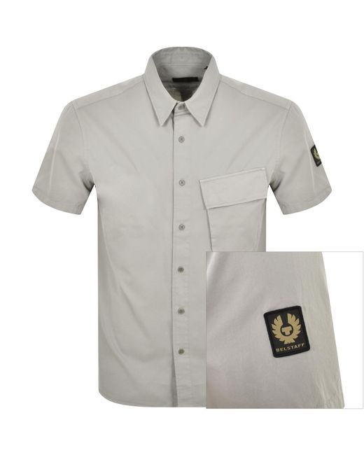 Belstaff Gray Scale Short Sleeved Shirt for men