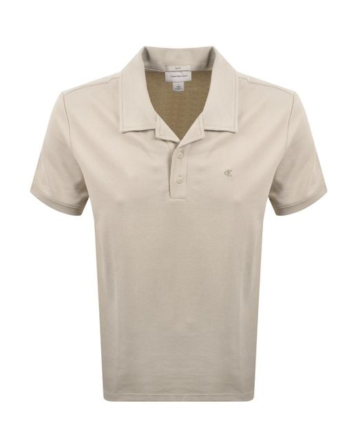 Calvin Klein Natural Jeans Easy Micro Waffle Polo for men