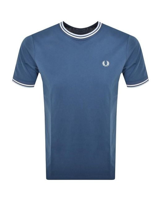 Fred Perry Blue Twin Tipped T Shirt for men